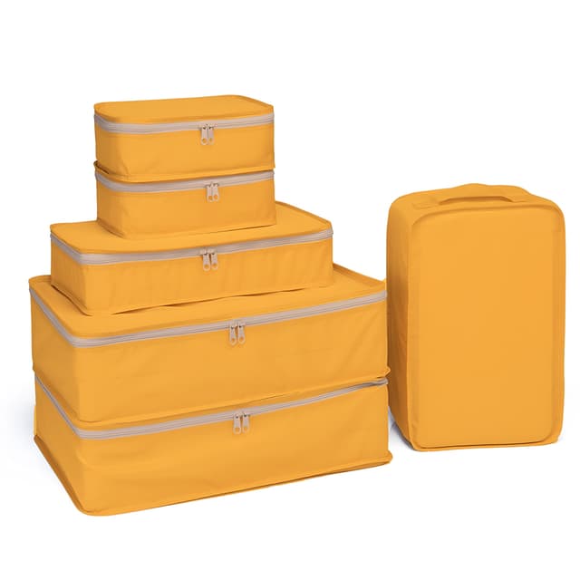 JJ POWER Travel Packing Cubes, Luggage Organizers with Shoe Bag (Orange)