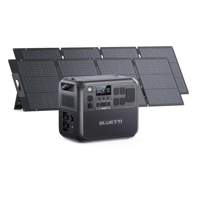 BLUETTI AC200L Solar Generator with 2 200W Solar Panel (Ship Separately), 2048Wh LFP Battery Backup w/ 4 2400W AC Outlets (3600W Power Lifting), Portable Power Station for Camping, Home Use, Emergency