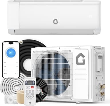 GarveeHome 12000 BTU Mini Split AC/Heating System, 21 SEER2 Inverter Split System Air Conditioners with WiFi, Ductless Heat Pump Wall Mount AC Unit Cool Up to 750 Sq. Ft, Installation Kits, 230V