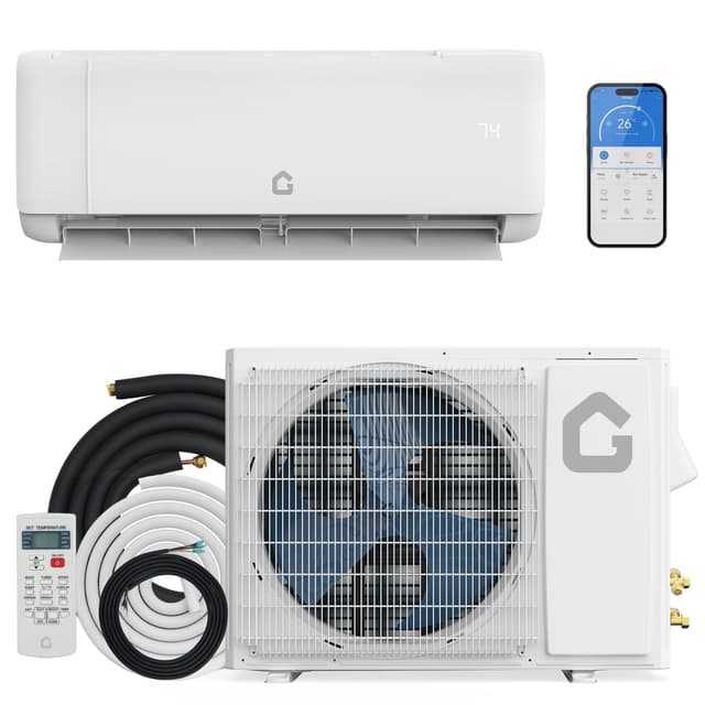 24,000 BTU Mini Split Air Conditioner & Heat Pump, 19 SEER2 Ductless Inverter AC, Ultra-Quiet, WiFi/Alexa Control, Cools/Heats Up to 1,500 Sq.ft, 230V, Space-Saving Outdoor Unit, 5-Year Warranty
