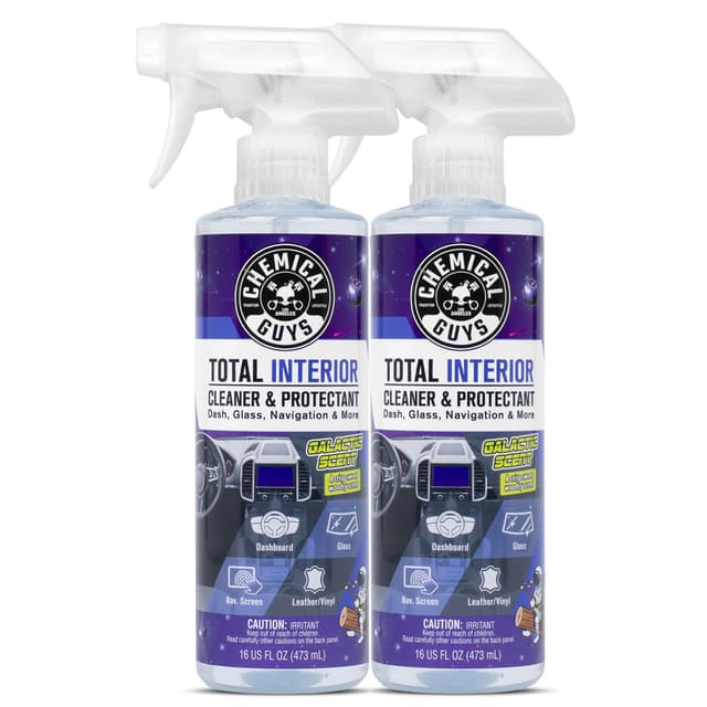 Chemical Guys Total Interior Cleaner & Protectant - 2 Pack (16 oz Each) All-in-One Car Interior Cleaner for Dash, Seats, Carpet, Glass, Vinyl, Leather, and Plastic - Galactic Scent