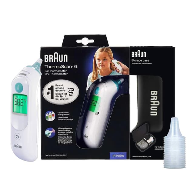 Braun ThermoScan 6 Ear Thermometer with Color-Coded Digital Display, ExacTemp Stability Indicator, Baby and Infant Friendly, No. 1 Brand Recommended by Pediatricians, IRT6515