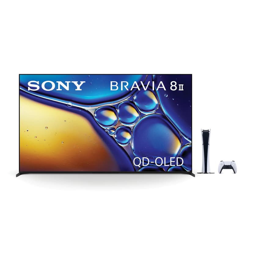 Sony BRAVIA 8 II 65 Inch 4K QD OLED Smart TV (K-65XR80M2, 2025 Model) with PlayStation 5 Digital Edition Slim Console Bundle