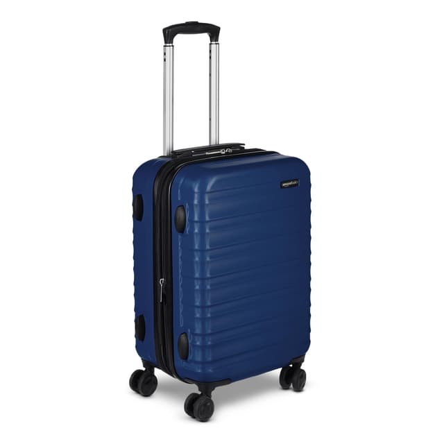 Amazon Basics 21" Hardside Carry-On Luggage with Multi-directional Wheels, Expandable for Up to 25% More Space, Scratch-Resistant Surface, Organized Interior, Navy Blue