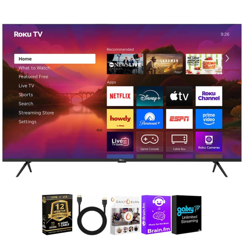 Roku 65R6C7KIT1 65 inch Class Plus Series 4K QLED Mini LED Smart TV Dolby Vision HDR10+ 120Hz WiFi Voice Remote HDMI C