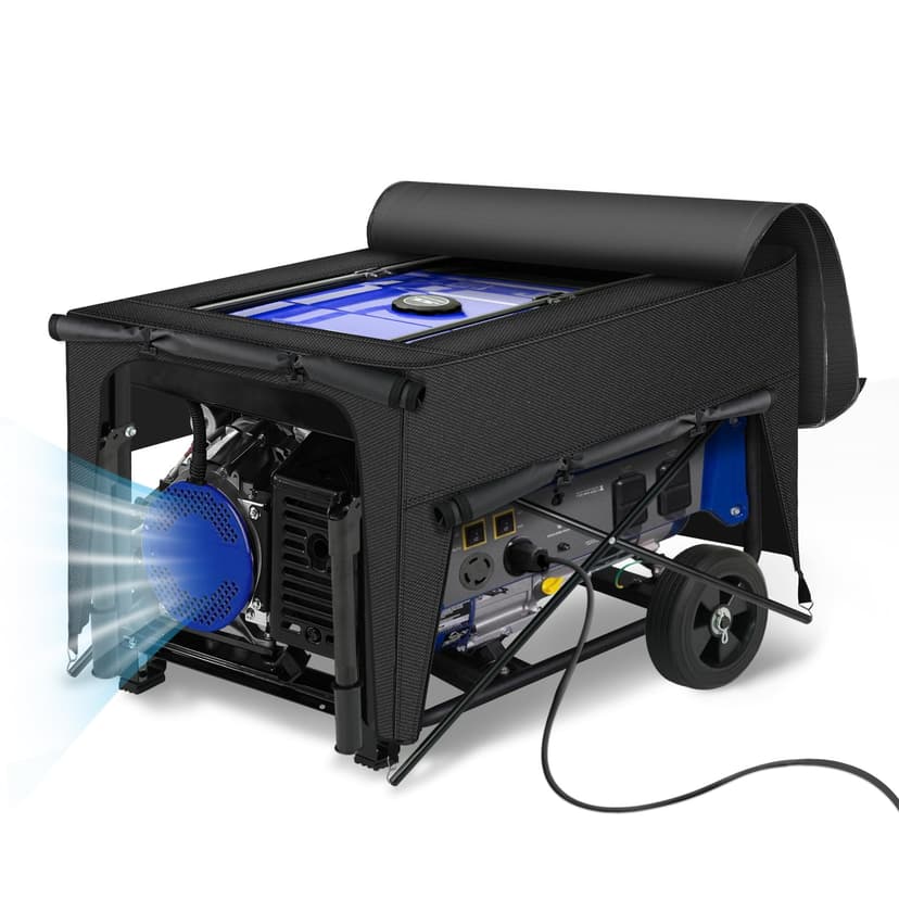 Porch Shield Generator Covers Running - Heavy Duty Waterproof Generator Rain Enclosure Tent Tarpaulin Shelter for 3500w-12000w Black（Top Opening）