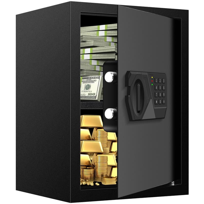3.3 Cubic Feet Large Safes for Home Use Fire and Water proof, Digital Security Safe with Key and Combination, Home Safes Water and Fireproof for Firearm Medicine Money Valuables