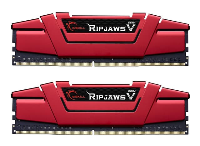 G.SKILL RipjawsV Series DDR4 RAM (XMP) 8GB (2x4GB) 2400MT/s CL15-15-15-35 1.20V Intel AMD Desktop Computer Memory U-DIMM - Red (F4-2400C15D-8GVR)