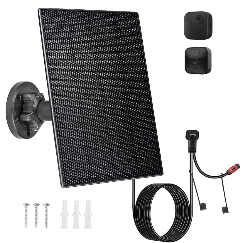 Solar Panel Charger for Blink Camera,3W Solar Kit Build-in 2600mAh Rechargeable Battery, IP66 Waterproof
