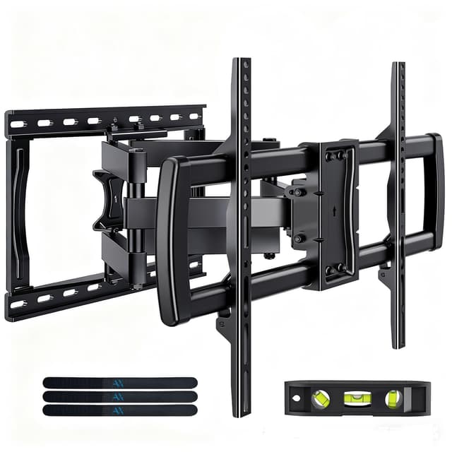 Full Motion TV Wall Mount Bracket for Most 32-85 inch TVs,TV Mount with Dual Articulating Arms,Tilt/Swivel/Extension/Leveling,Fits 8” 12” 16" Studs,Max VESA 600x400mm, Holds up to 132lbs