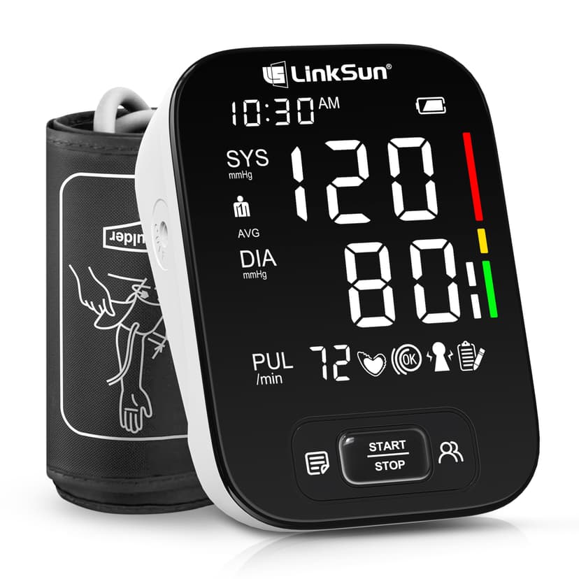 LinkSun A221-2 Blood Pressure Monitor for Home Use with Extra Large Cuff, Automatic Digital Upper Arm Blood Pressure Machine with Large LCD Screen, Christmas Gifts for Mom Dad Seniors