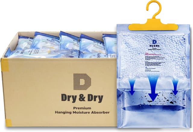 Dry & Dry 90 Packs [Net 7 Oz/Pack] Moisture Absorbers Dehumidifiers for Home Dehumidifier for Basement Dehumidifiers for Bedroom Small Dehumidifiers - Dehumidifiers Moisture Absorbers