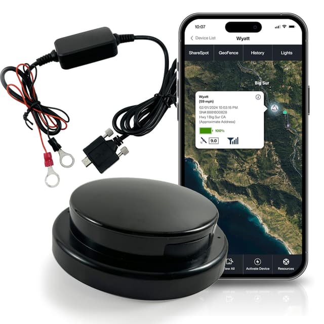 LandAirSea Overdrive Permanent GPS Tracker - Includes Waterproof Hardwire Kit and Permanent Mount. Perfect for Long-Term Tracking of Equipment, Vehicles, and More. Real-Time Global Tracking.