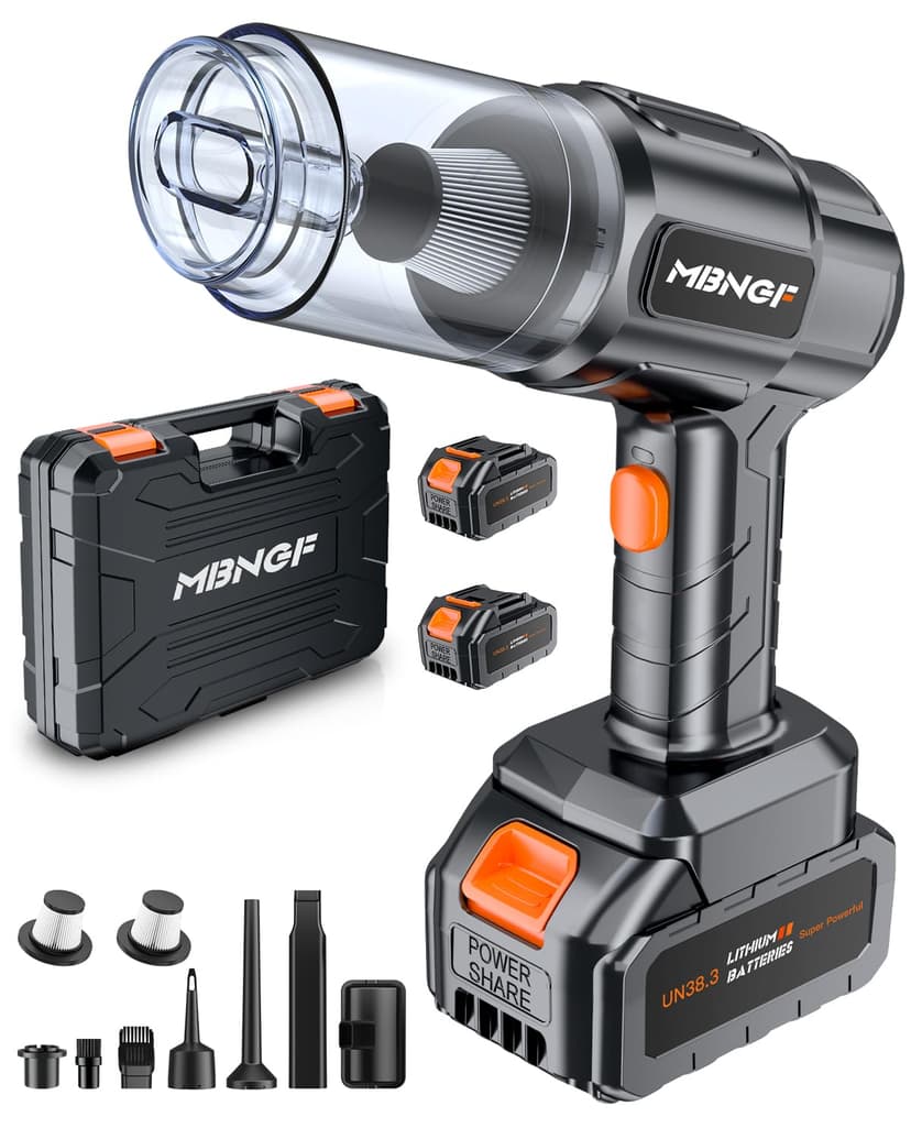 MBNGF Car Vacuum Portable Cordless,35000PA High Power Suction & Blower, Cordless Handheld Vacuum Cleaner for Car, Home, Office, Pet(Stellar Black)