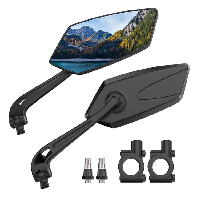 2 Pack Bike Mirrors, eBike Mirrors for Handlebars, 360° Adjustable Safety Bicycle Rear View Mirrors, Scratch Resistant Glass Lens, Bicycle Universal Fit Accessories