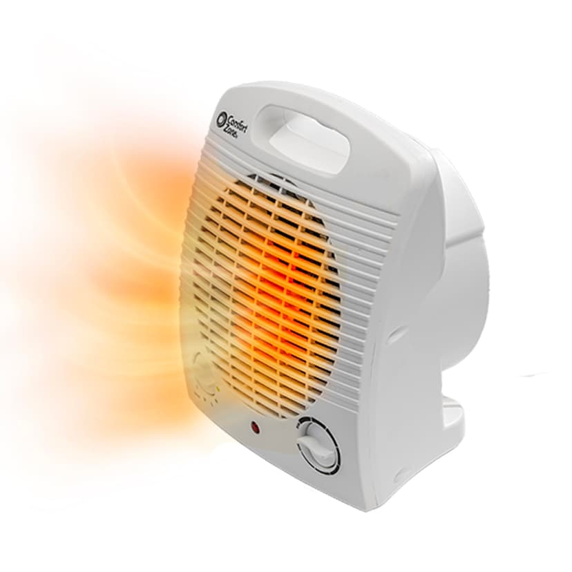 Comfort Zone Personal Space Heater, Fast Heating Electric Heater with Adjustable Thermostat, 3 Heat Settings, Tip-Over & Overheat Protection, Cool-Touch Portable Heater for Home & Office, ETL Listed