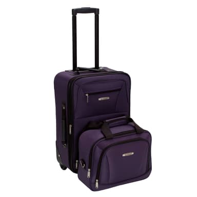 Rockland Fashion Expandable Softside Upright Luggage Set, Purple, 2-Piece (14/19)