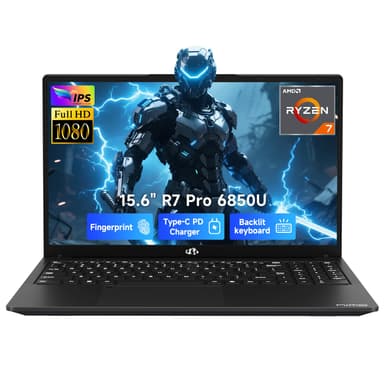 NIMO 15.6" Light-Gaming-Laptop, AMD Ryzen 7 Pro 6850U 8 Cores 32GB LPDDR5 RAM 1TB SSD (Beat i7-1360P Up to 4.7GHz) AMD Radeon 680M GPU IPS FHD Display, 100W Type-C, Backlit Keyboard, Fingerprint
