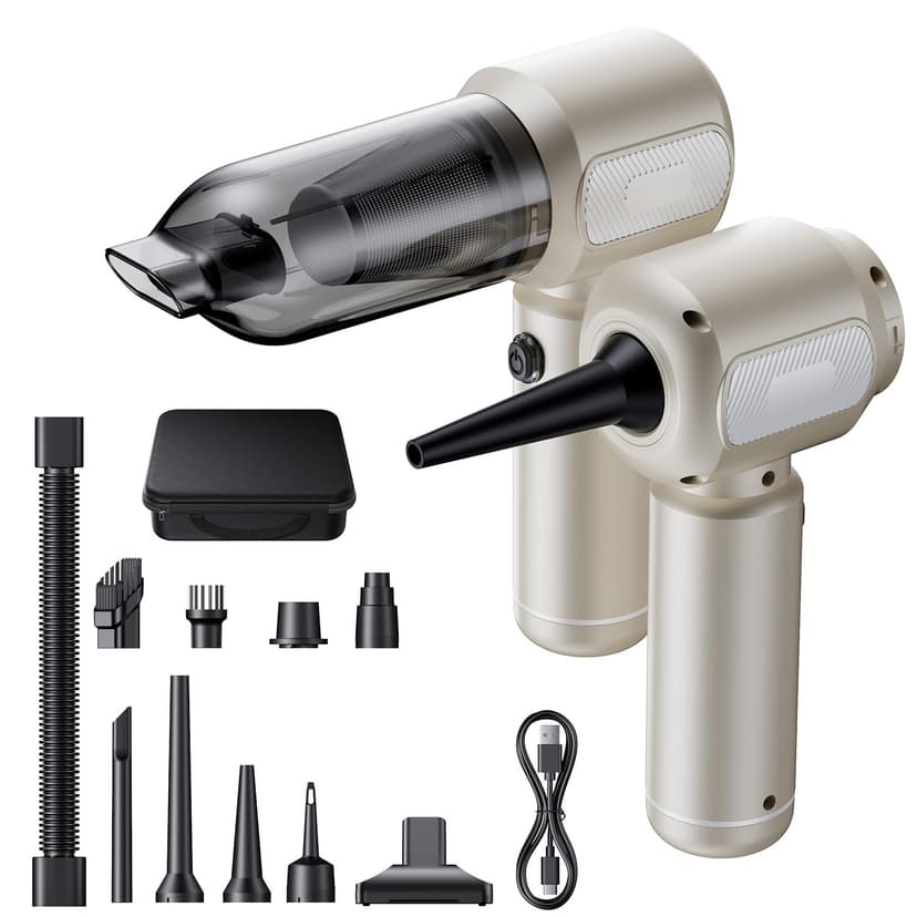 REWONDER Car Vacuum Cleaner High Power, 22000Pa Vacuum Cleaner & 110000RPM Air Duster, Handheld Vacuum with 7800mAh Battery for Valentines Day Gifts, Storage Bag & Multi-Nozzles for Car, Home (Grey)