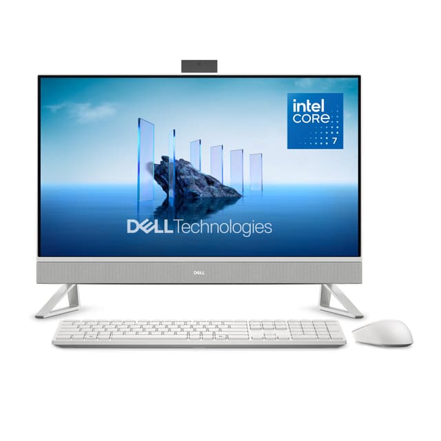 Dell 27 All-in-One Desktop ec27250-27-inch FHD (1920 x 1080) Display, Intel Core 7 Processor 150U, Intel Graphics, 16GB DDR5 RAM, 1TB SSD, Windows 11 Home, Onsite Service - White