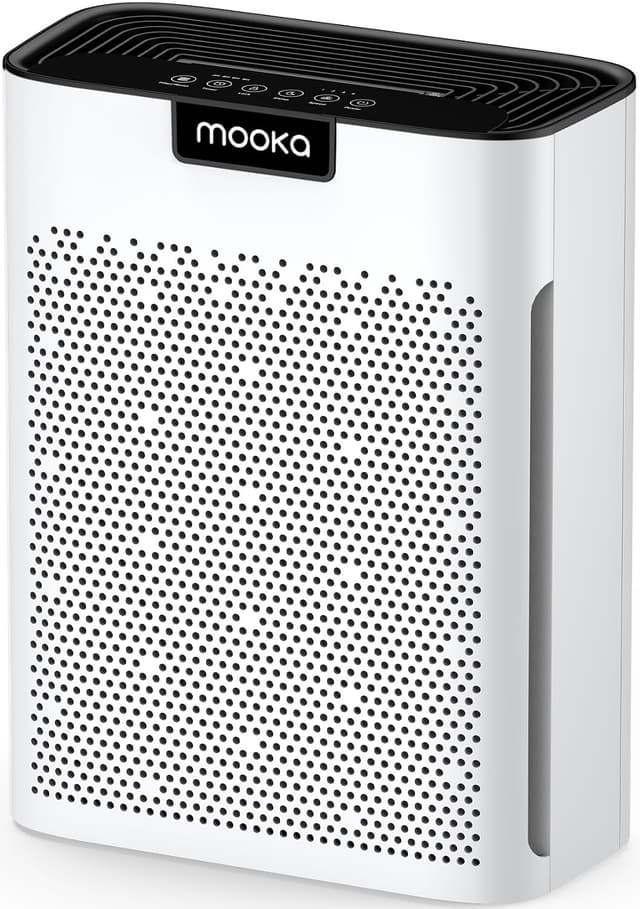 Air Purifiers for Home Large Room 2200 Ft² with Washable Filters, MOOKA H13 HEPA Air Purifier for Home Pets Bedroom with Fragrance, Air Cleaner for Smoke Dust Pollen Pets Hair Odor, KJ190 White