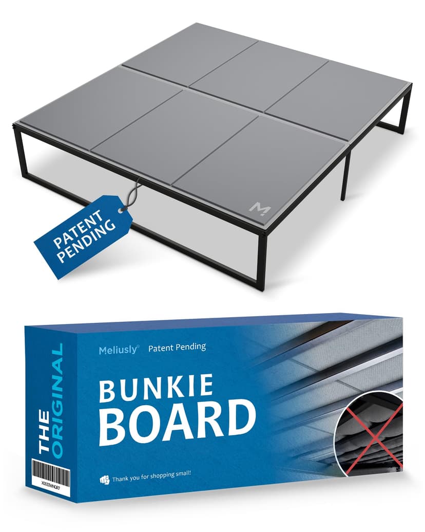 Meliusly Premium 10mm Bunkie Board King Size (76x80'') Patent Pending Low Profile Bed Board Design - Breathable, Noise Minimizing, Moisture Resistant Bunkieboards, Low Profile Bed Support