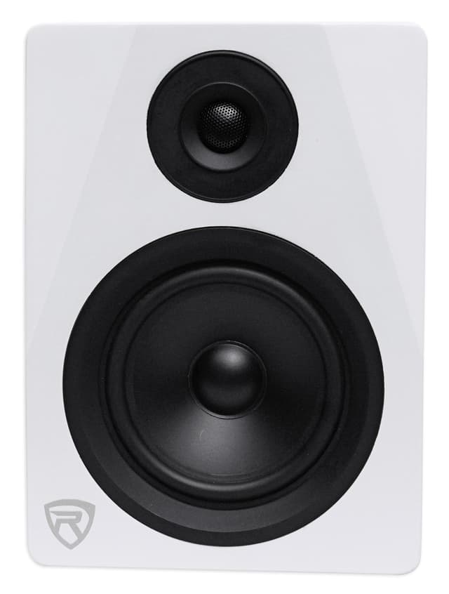 Rockville DPM5W 150W Peak/75W RMS 5.25" 2-Way Active Studio Monitor Speaker, White, High-Fidelity Sound, Versatile Inputs, Adjustable EQ, for Home Studio Music Production