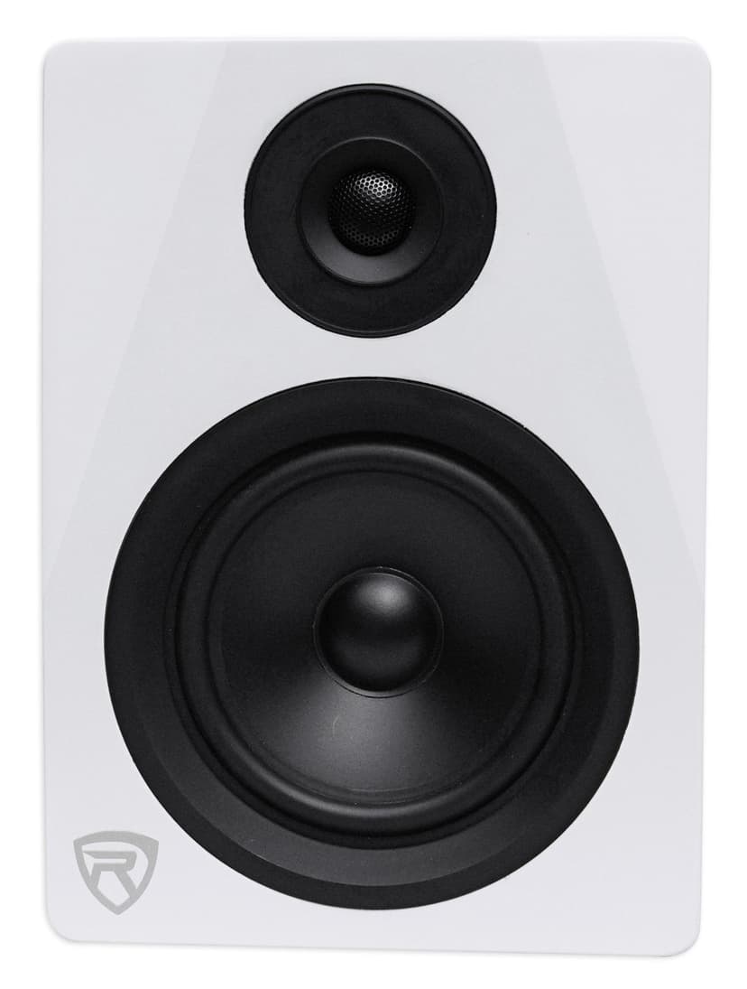 Rockville DPM5W 150W Peak/75W RMS 5.25" 2-Way Active Studio Monitor Speaker, White, High-Fidelity Sound, Versatile Inputs, Adjustable EQ, for Home Studio Music Production