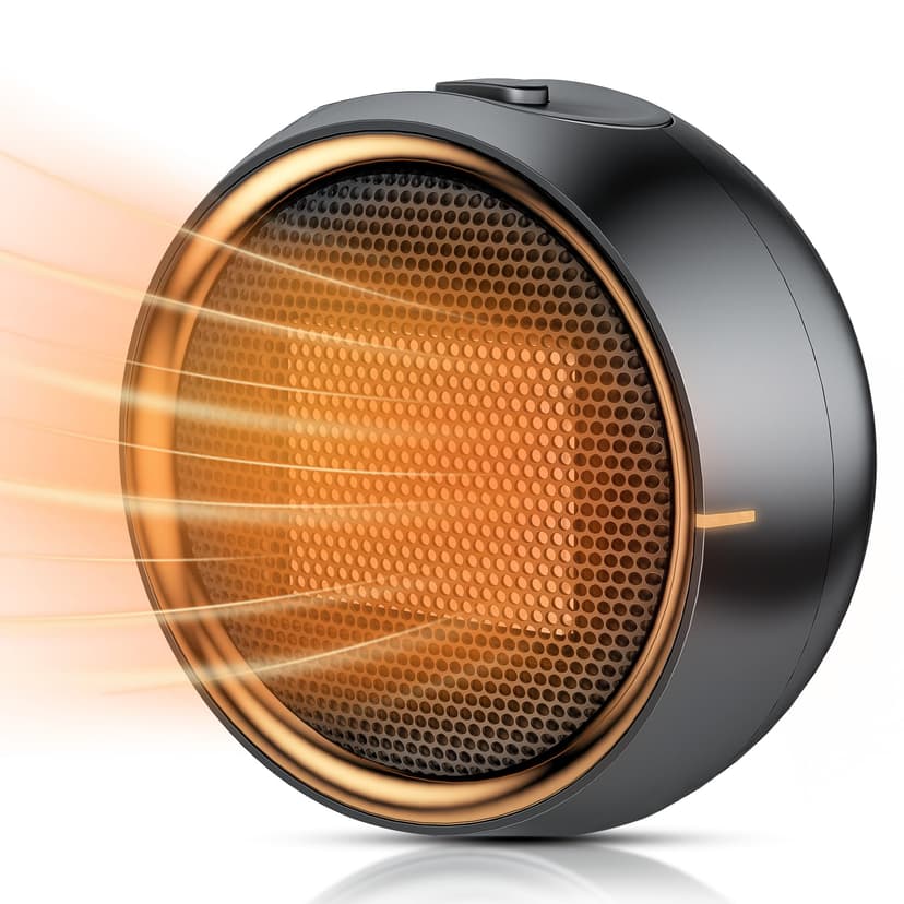 ASNUG Space Heater, Portable Electric 500W PTC Ceramic Heaters for Indoor Use, Efficient Fast Heating, Tip-Over & Overheat Protection, Quiet Small Mini Desk Heater for Bathroom Home Office Bedroom