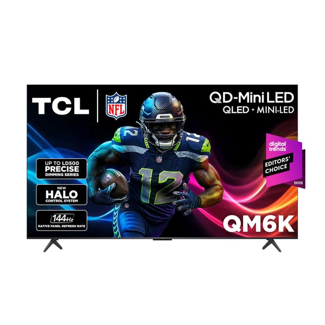TCL 65 Inch Class QM6K Series | Mini LED QLED 4K HDR | 65QM6K, 2025 Model | 120HZ-144HZ High Brightness Smart Google TV Dolby Atmos Onkyo Audio | Voice Remote Alexa Gaming Streaming Television