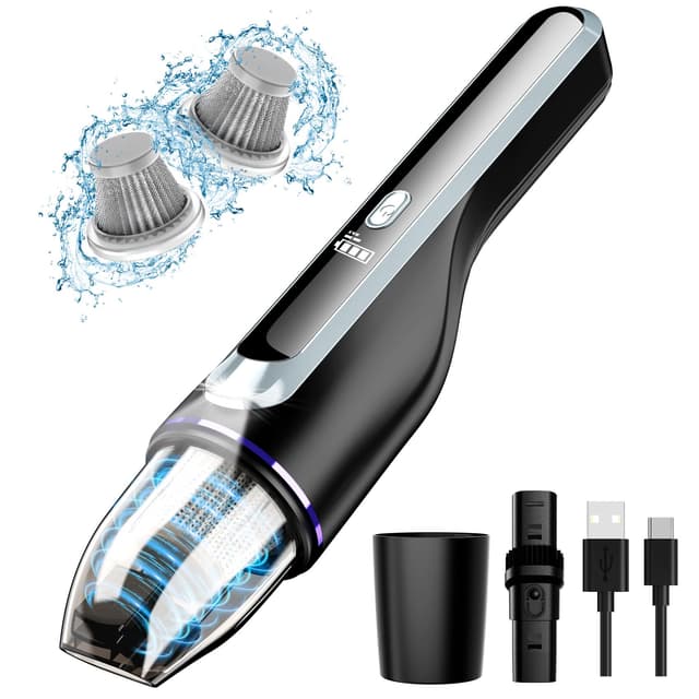 DRECELL Handheld Vacuum Cleaner, Car Vacuum with Brushless Motor & 14000Pa Powerful Suction,1.2Lbs Lightweight, LED Light, Slim Mini Vacuum Cleaner for Car Home Office Pet Hair