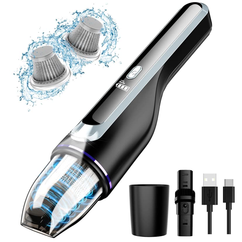 DRECELL Handheld Vacuum Cleaner, Car Vacuum with Brushless Motor & 14000Pa Powerful Suction,1.2Lbs Lightweight, LED Light, Slim Mini Vacuum Cleaner for Car Home Office Pet Hair