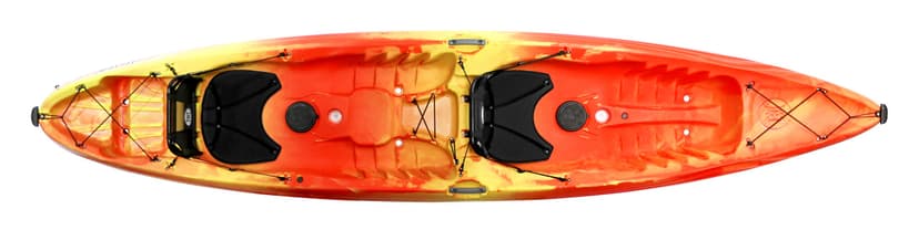 Perception - Tribe Tandem Kayak - Sit on Top - Large Rear Storage with Tie Downs - 13.5 ft - Sunset