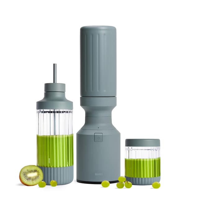 Beast Mighty 850 Stainless Steel | Compact Personal Blender | Extra Vessels | Keeps Blends Cold | Smoothies, Shakes, Sauces, Dips | Portable Straw Caps and Lids | 850W (Mist)