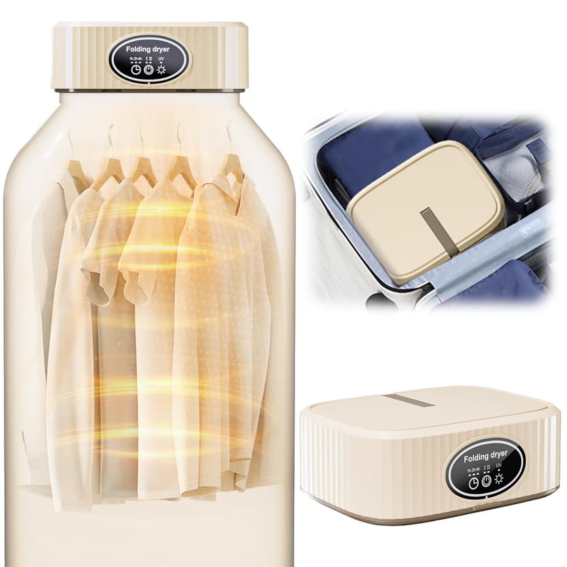 Portable Clothes Dryer for Laundry, Mini Portable Dryer Machine with Adjustable Timer Compact Laundry Dryers for Apartment, RV, Dorms, Travel