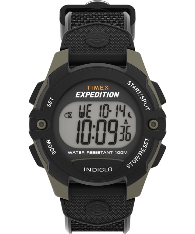 Timex Men's Expedition 41mm Watch - Black Strap Digital Dial Green Case