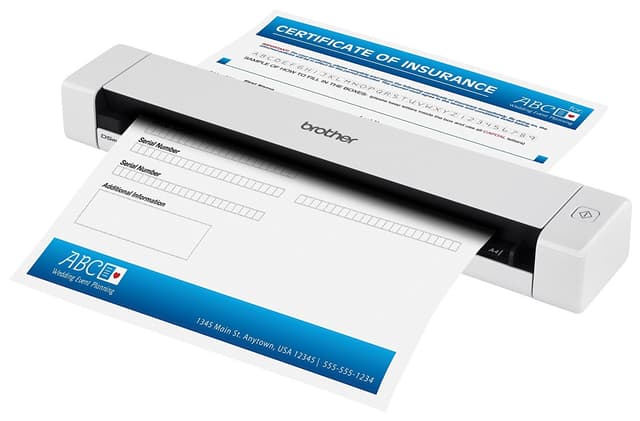 Brother Mobile Color Page Scanner, DS-620, Fast Scanning Speeds, Compact and Lightweight, Compatible with BR-Receipts, Black