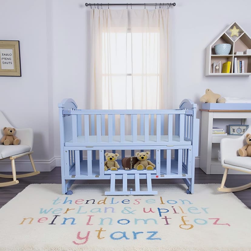 Styhigh Portable Mini Baby Crib 4 in 1 with Memory Foam Mattress(38" by24) Included, Cunas para Bebes Convertible Crib with Foldable Storage Baby Playpen Bassinet Bedside Sleeper Bed (Gray)