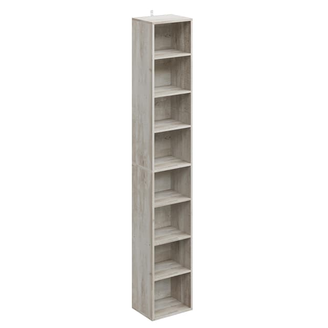 IRONCK Tall Narrow Bookshelf 8 Tiers, Compact Corner Bookcase, Easy to Match for Living Room, Office, Study, Bedroom
