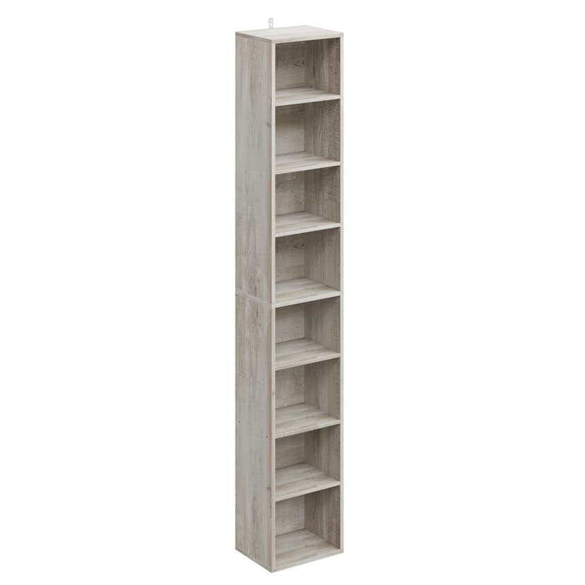 IRONCK Tall Narrow Bookshelf 8 Tiers, Compact Corner Bookcase, Easy to Match for Living Room, Office, Study, Bedroom