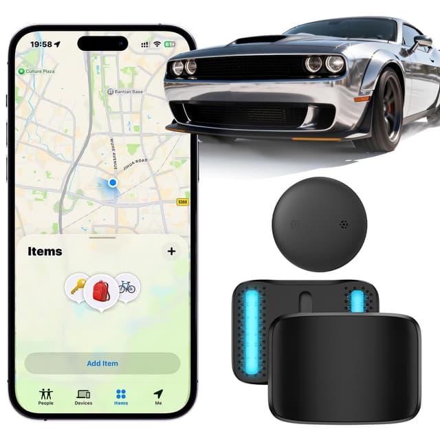 GPS Tracker for Vehicles (iOS Only), Mini Magnetic GPS Car Tracker Devices Hidden,No Subscription Work with Apple Find My Locator Bluetooth Waterproof Tracker Tag for Cars Bikes Key Pets Motorcycle