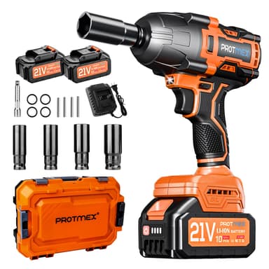 Cordless Impact Wrench, 900Ft-lbs (1200N.m) 1/2" Brushless Impact Gun, 21V High Torque Power Impact Driver, 2x4.0Ah Batteries Electric Impact Motor Variable Speeds for Car/Pickup Truck/Mower