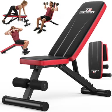 NICEPEOPLE Basic Weight Bench for Home Gym, 8 Backrests Adjustable Bench with 660LBS Weight Capacity for Chest Shoulders Arms Muscles, Foldable and Compact for Small Space Apartment Room