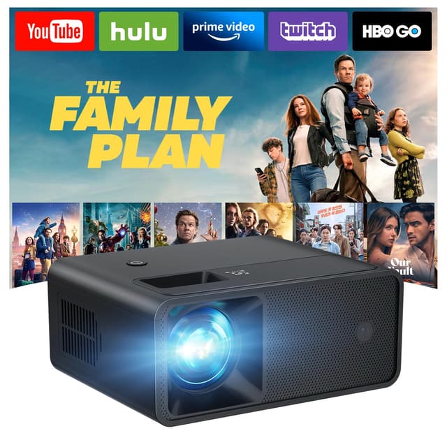 CiBest Mini Projector, Upgraded Full HD 1080P Support Video Projector, Portable Small Movie Projector, Compatible with iOS/Android/Windows/TV Stick/Box/USB/HDMI