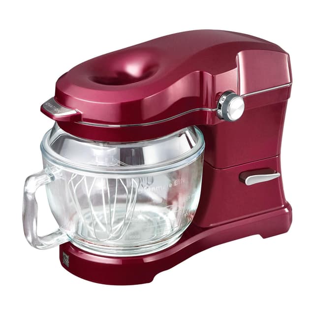 Kenmore 500W Oviation Stand Mixer - 10 Speed Mixing, Tilt-Head, 5QT Handheld Glass Bowl With Pouring Top Splash Guard, Flat Beater, Whisk, Dough Hook Attachments Countertop Kitchen Appliance, Red