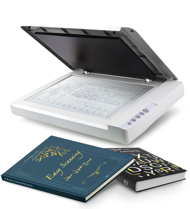 Plustek OS1180 - Flat Scanner for Graphics and Documents in A3 Format, Design Suitable for Libraries, Schools or Small Offices - Scanning A3 Documents in Approximately 9 Seconds