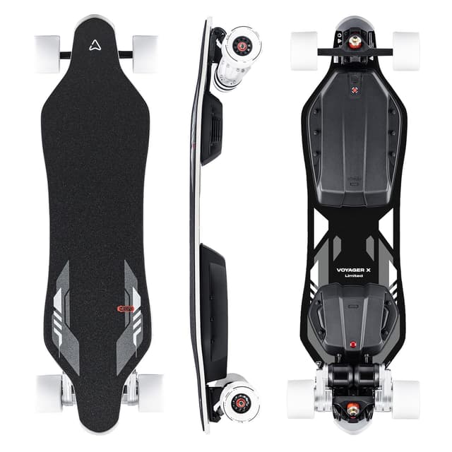 MEEPO Electric Longboard Skateboard with Remote for Adults, 34 MPH Top Speed, 30 Miles Long Range with 2800W*2 Gear Drive Motor, Bamboo & Fiberglass Deck, 330 LBS Max Load, Voyager X