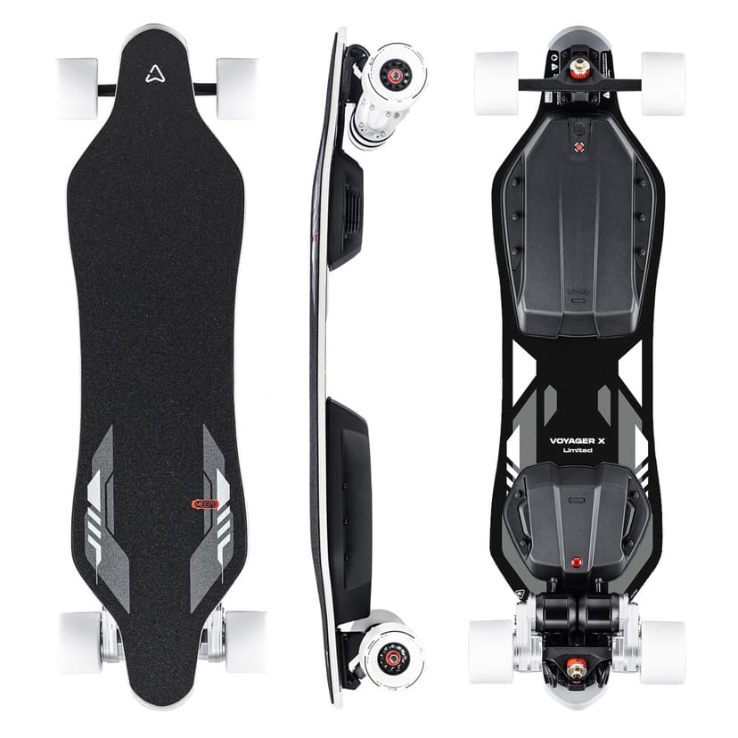 MEEPO Electric Longboard Skateboard with Remote for Adults, 34 MPH Top Speed, 30 Miles Long Range with 2800W*2 Gear Drive Motor, Bamboo & Fiberglass Deck, 330 LBS Max Load, Voyager X