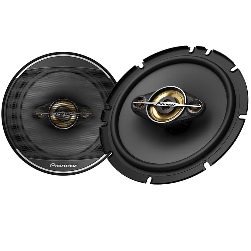 PIONEER A-Series Plus TS-A1681F 6.5” 4-Way Speakers (Pair) – 350W Max, Balanced Sound + Smooth Treble, Enhanced Bass, Ideal Factory Upgrade, Installation Adaptors Included