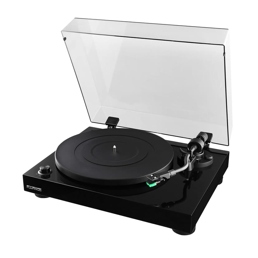 Fluance RT81 Turntable with AT95E Cartridge, Belt Drive, Built-in Preamp, Adjustable Counterweight - Piano Black